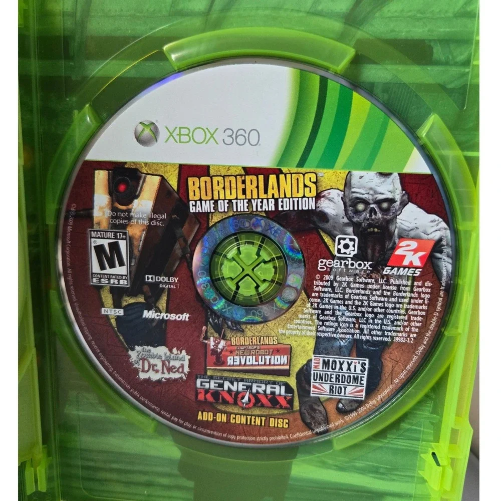 Borderlands Game of the Year GOTY - Xbox‎ 360 - CIB - 2 Discs Manual Poster